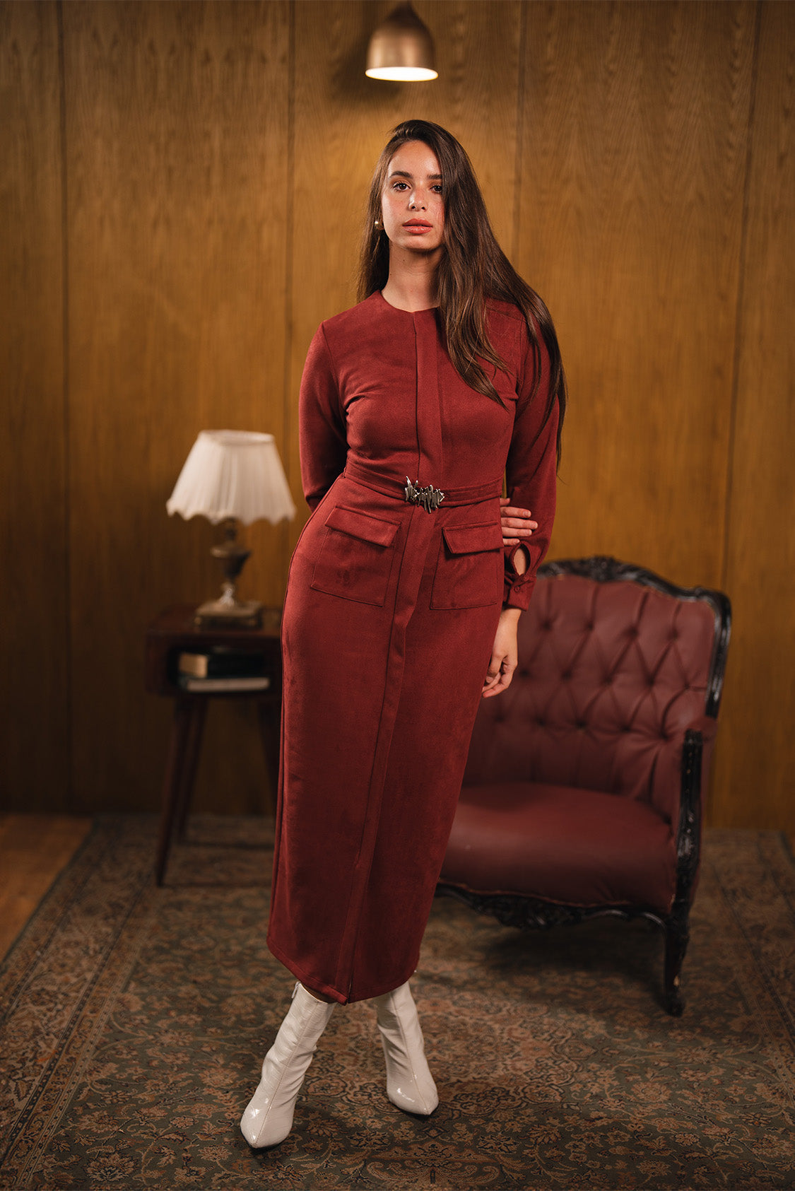 Suede Long Dress Mlameh Fashion Suede Long Dress Mlameh Fashion
