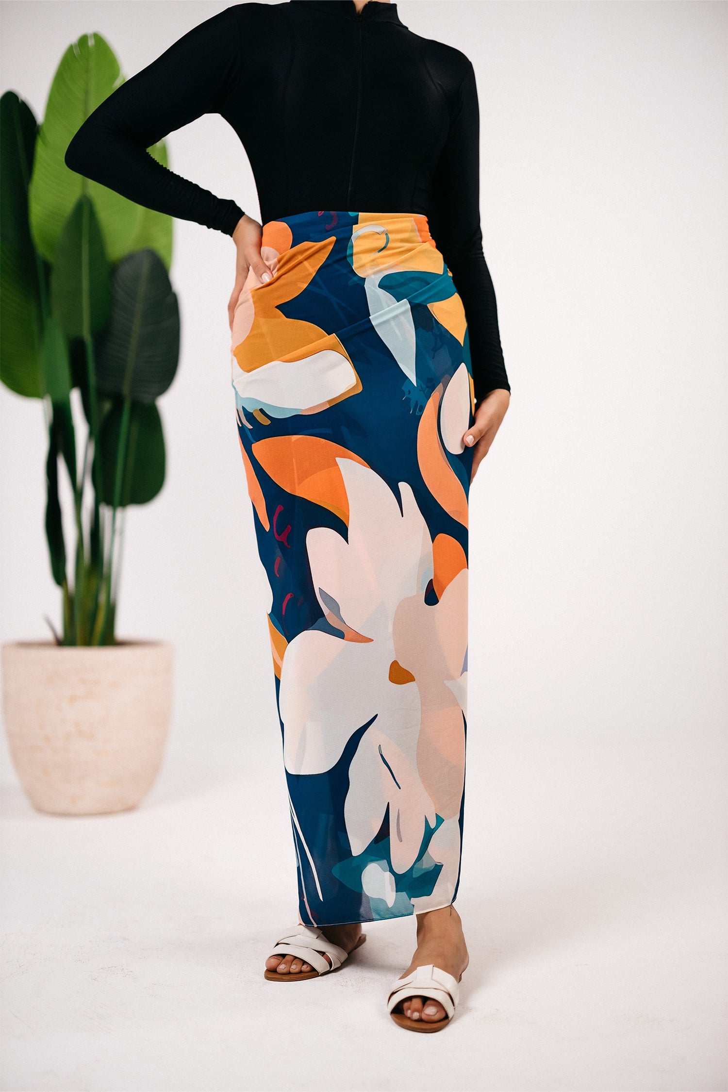 Patterned chiffon cover up