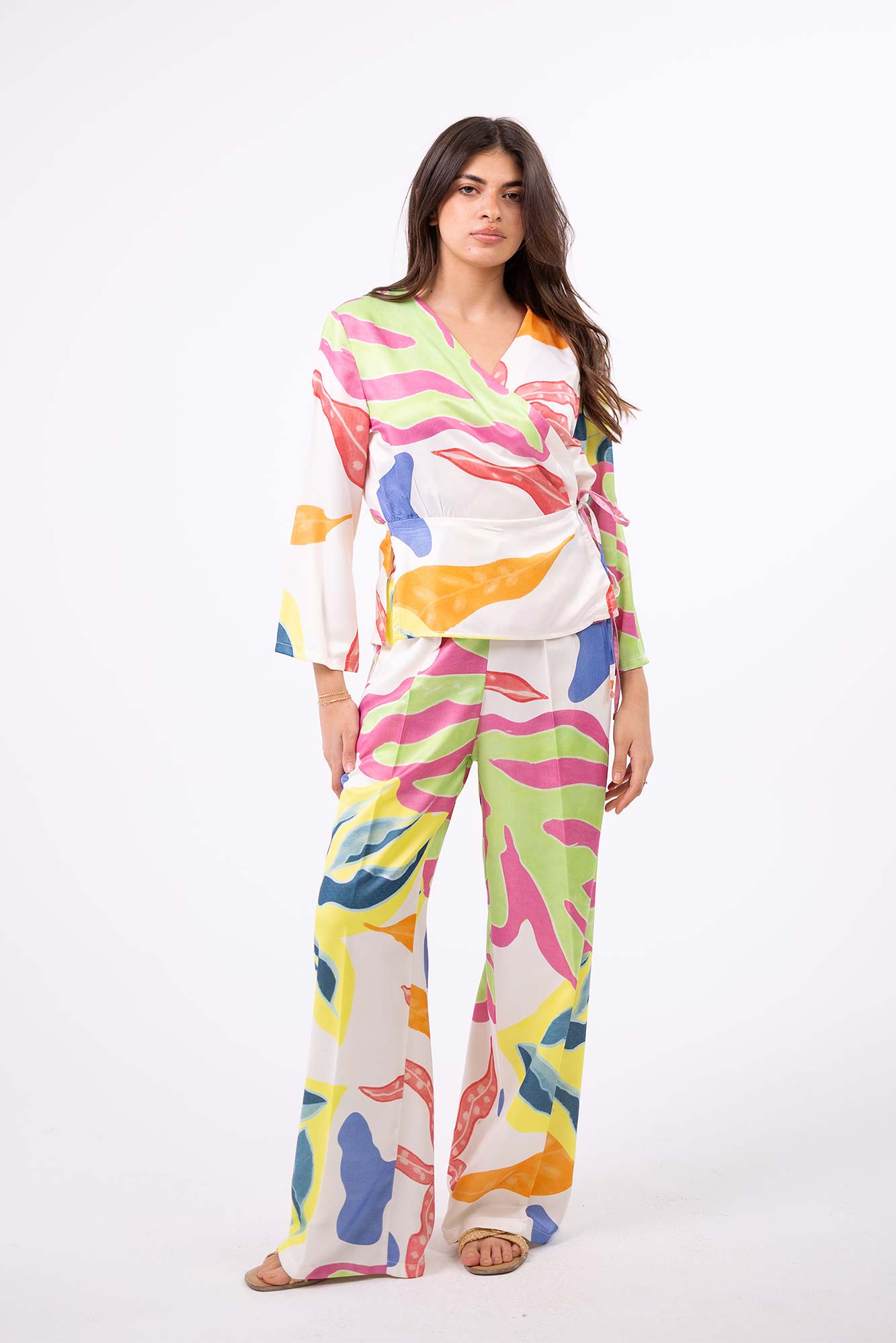 Printed Satin Pants