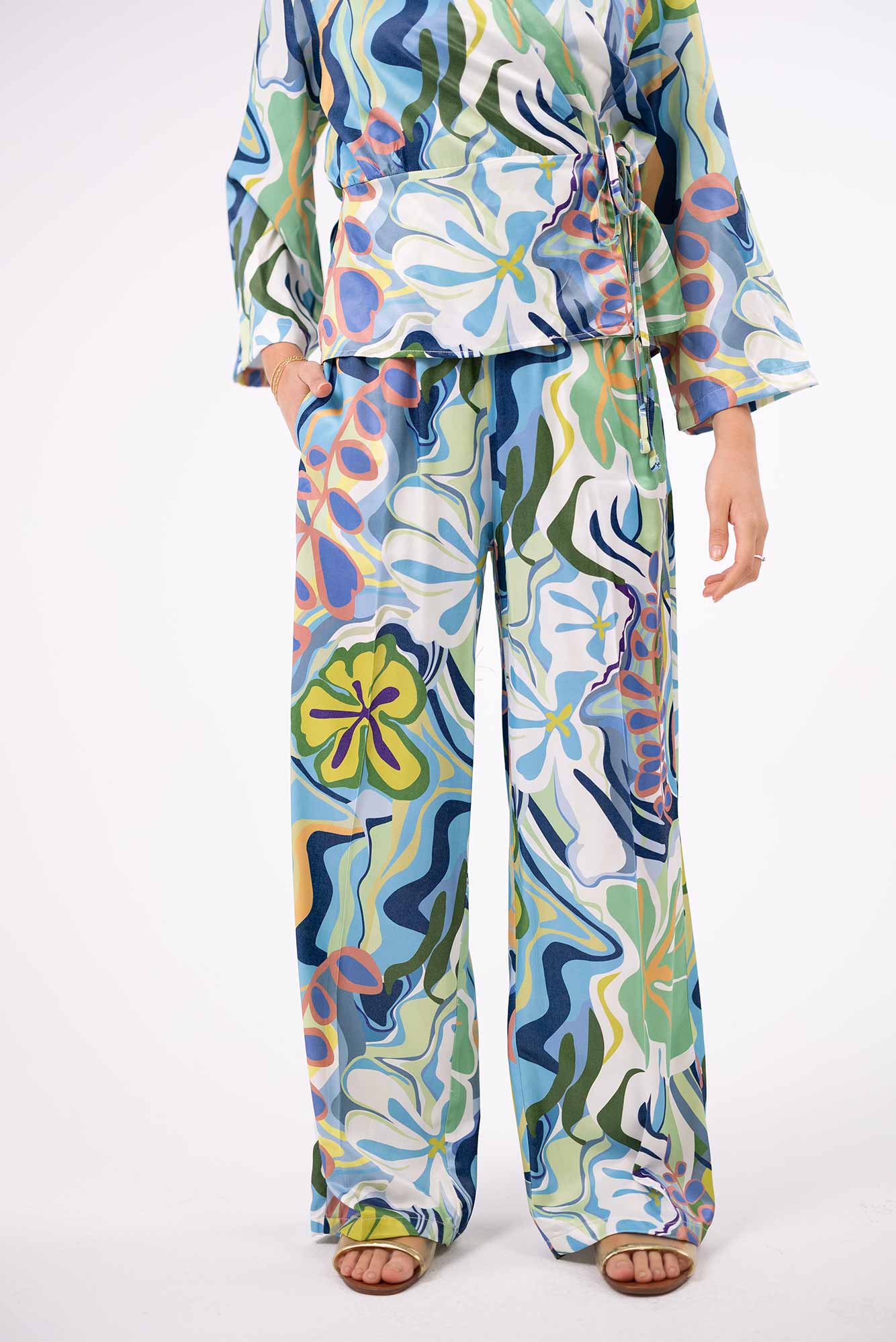 Printed Satin Pants