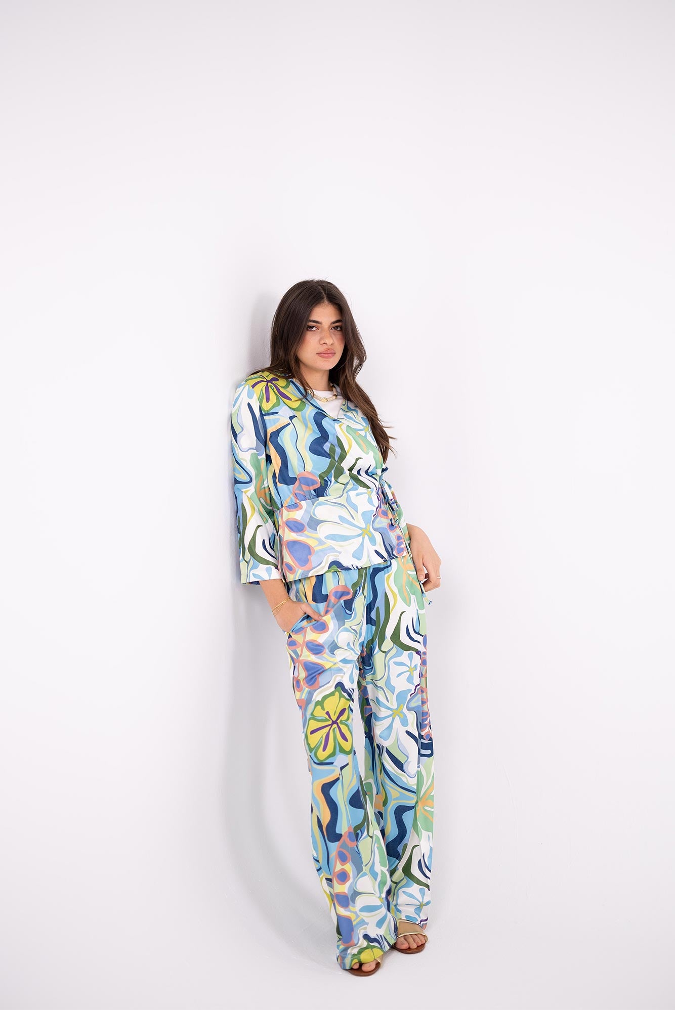 Printed Satin Pants