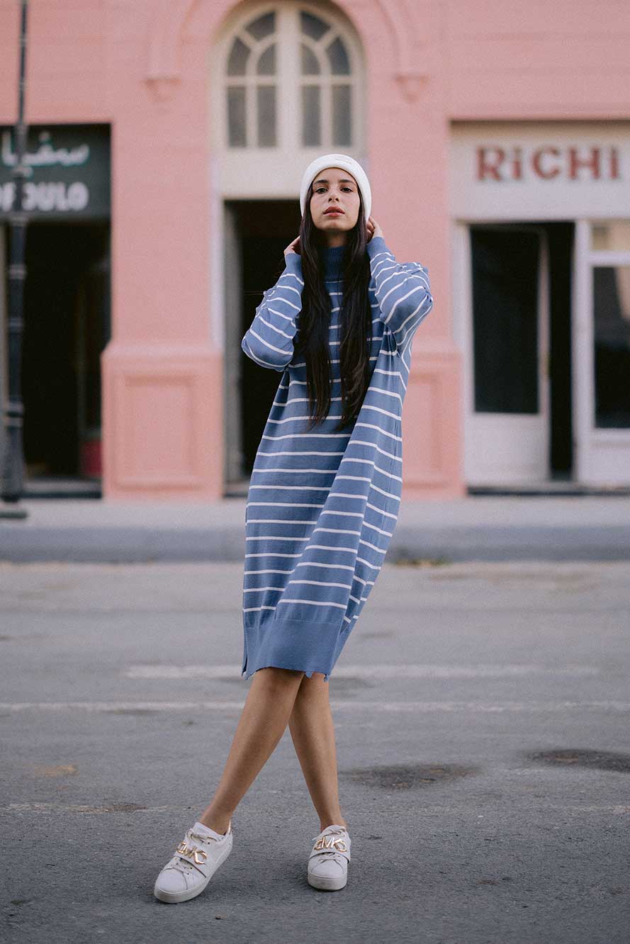 SHORT STRIPED DRESS