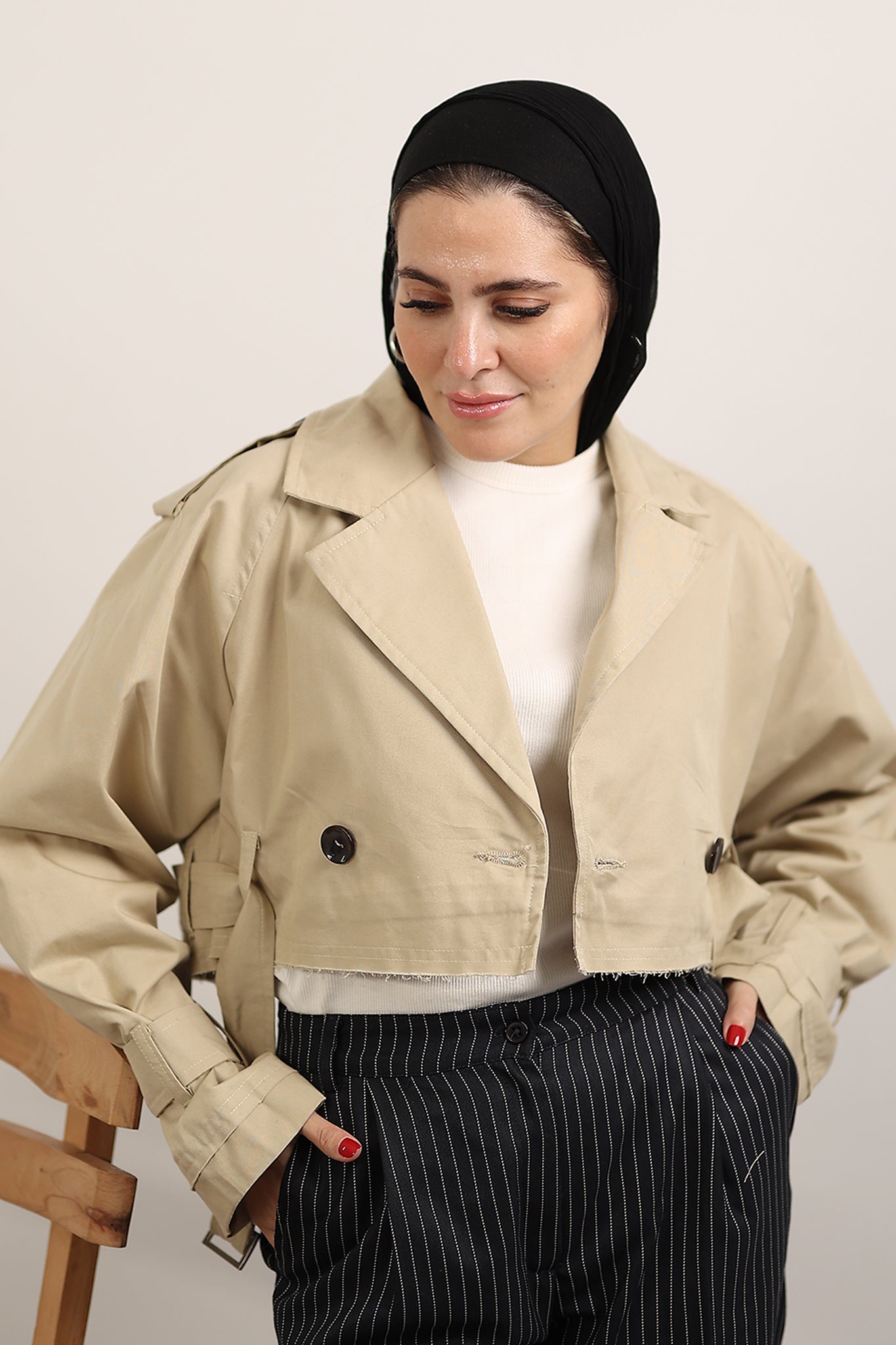 SHORT GABARDINE JACKET