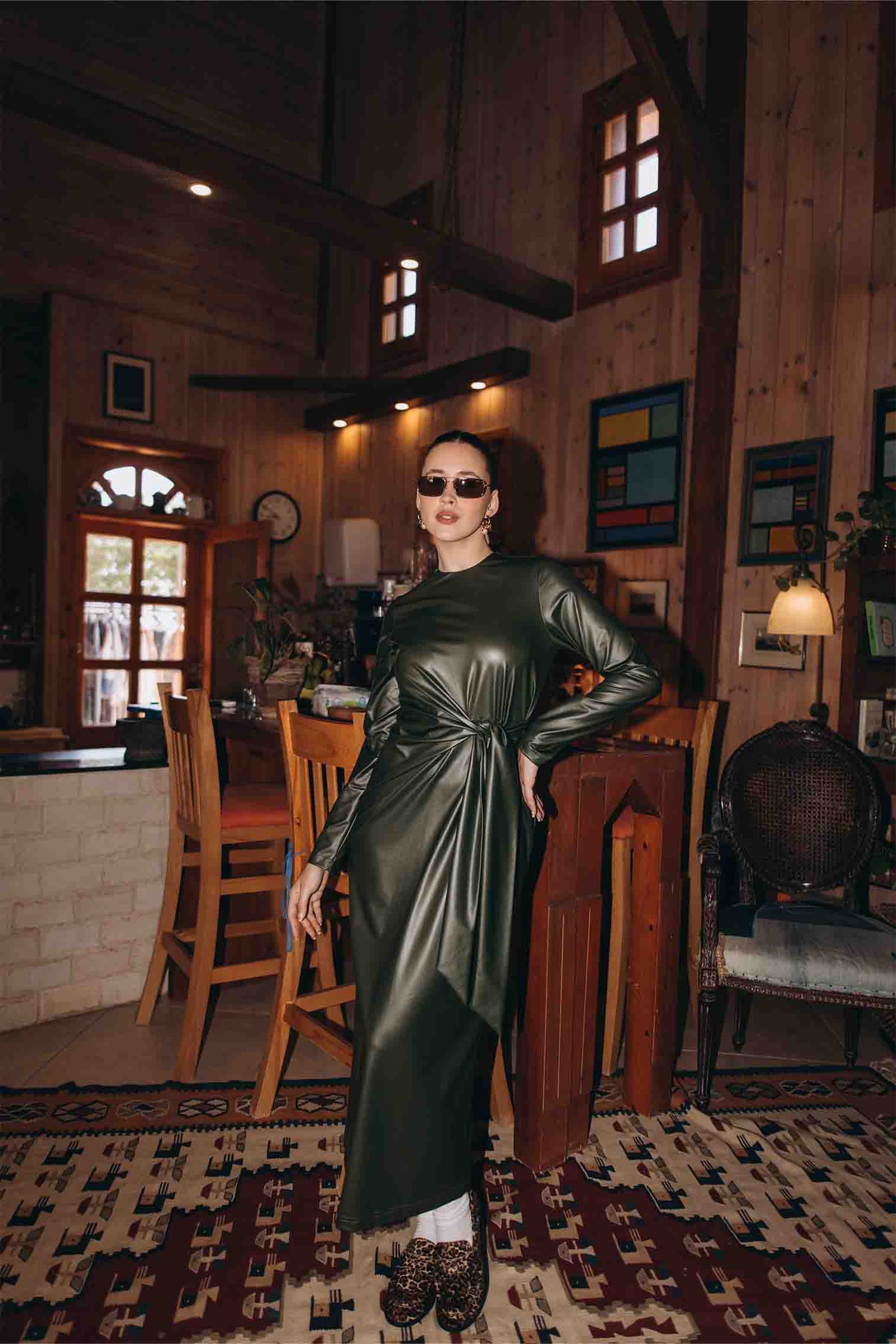 LEATHER DRESS - Elegant & Chic Mlameh Fashion LEATHER DRESS - Elegant & Chic Mlameh Fashion