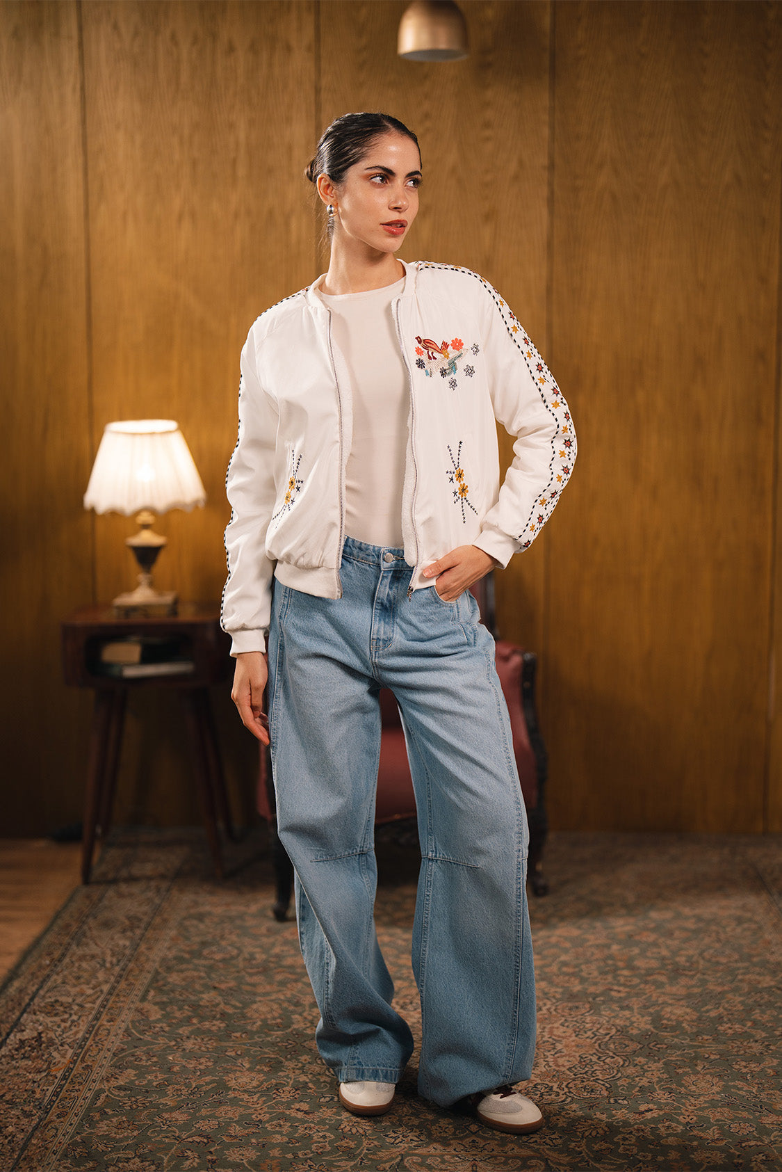 Embroidered Zip Jacket