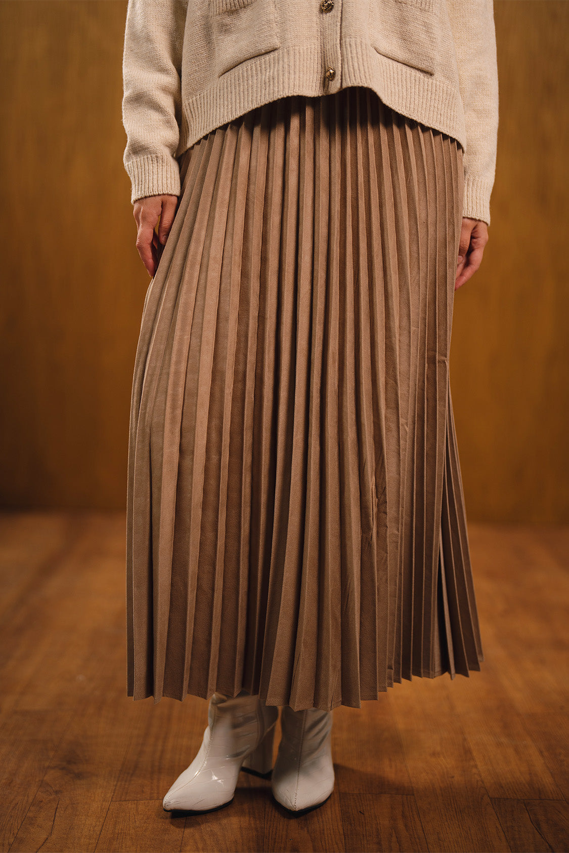 Pleated Maxi Skirt