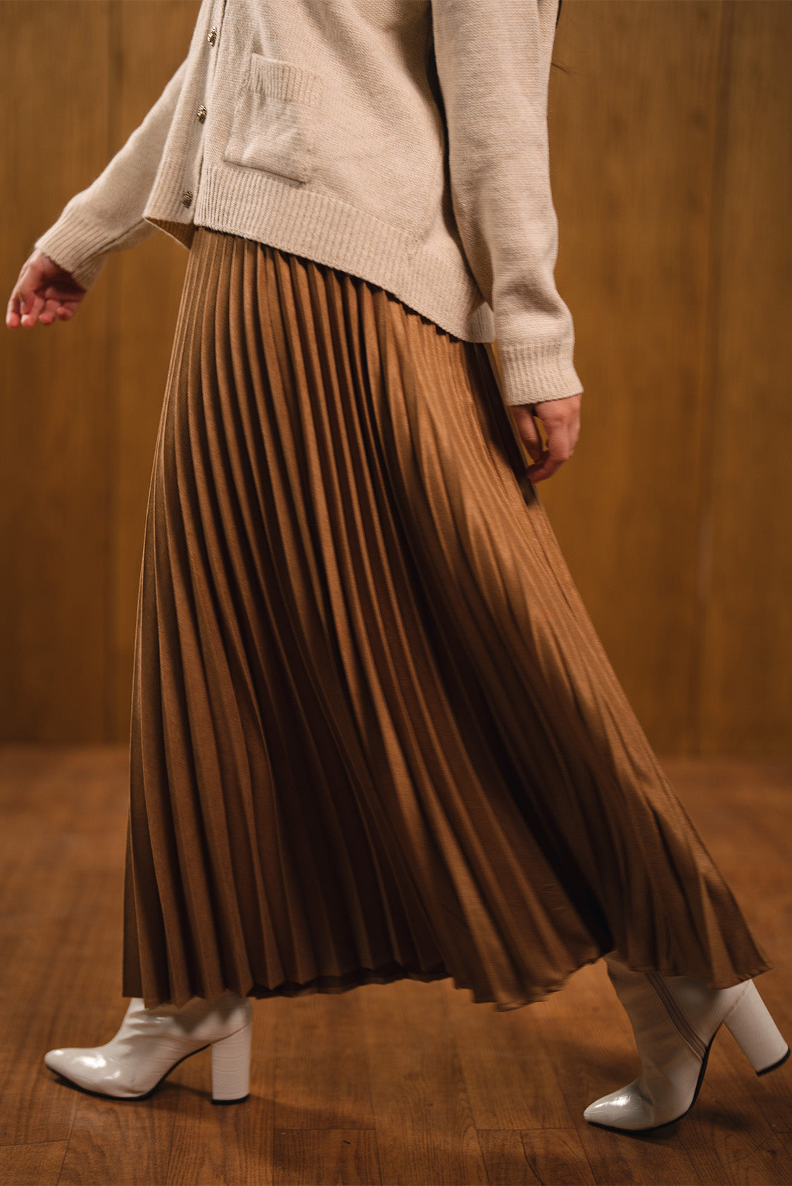 Pleated Maxi Skirt