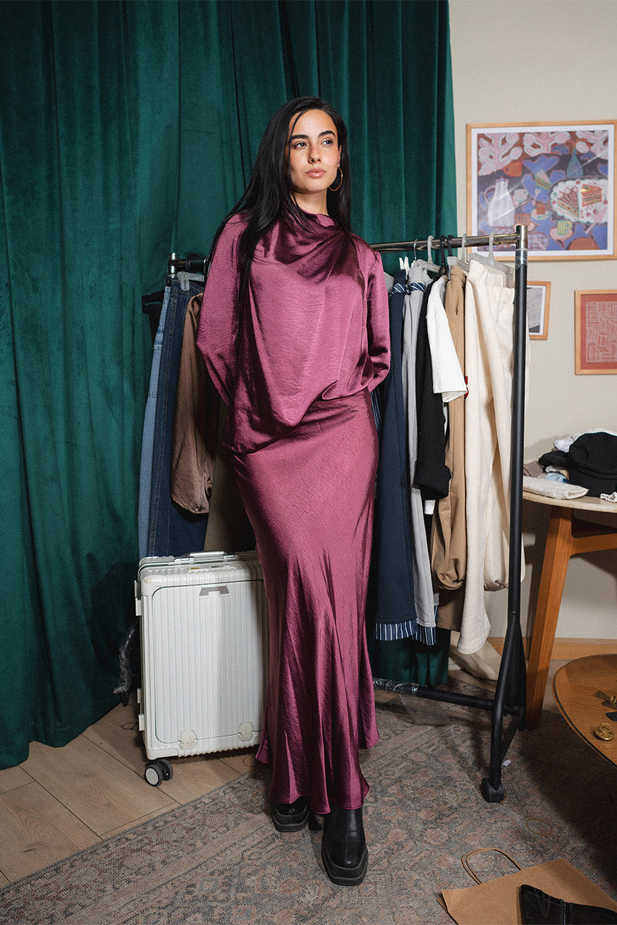 Satin Drape Blouse