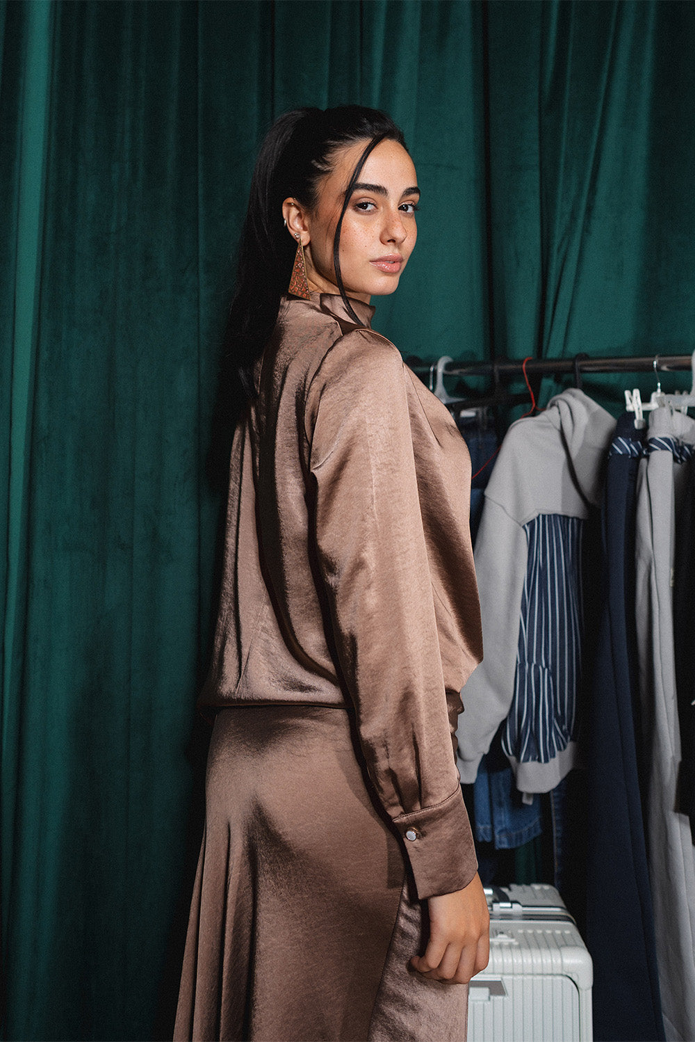 Satin Drape Blouse