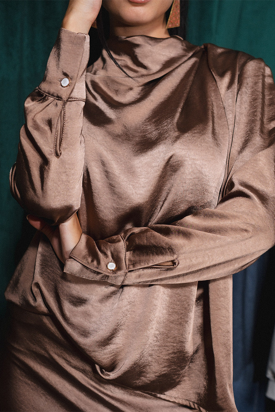 Satin Drape Blouse