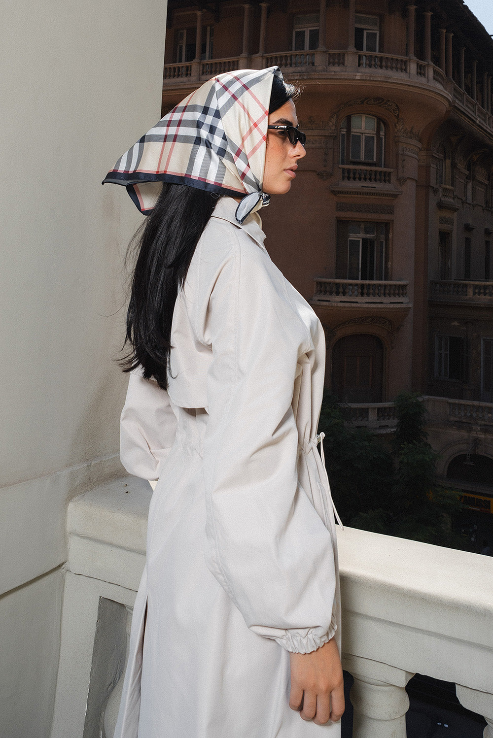 Drawstring Trench Coat