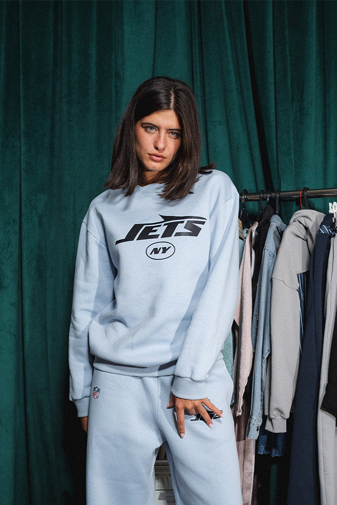 Light Blue Wide-Leg Sweatpants