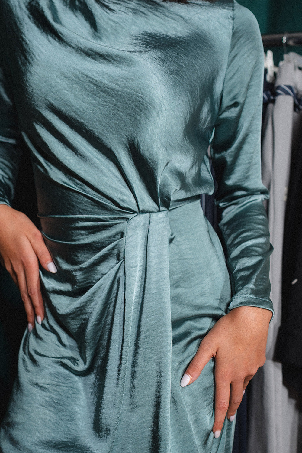 Satin Twist Maxi Dress