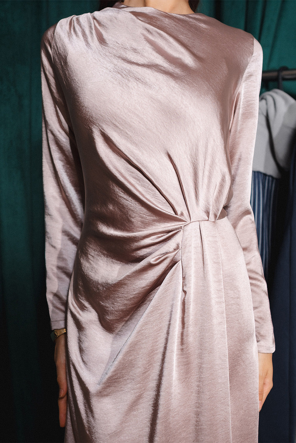 Satin Twist Maxi Dress