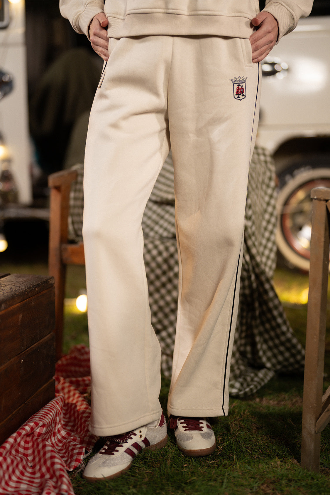 Cream Relaxed Fleece Joggers