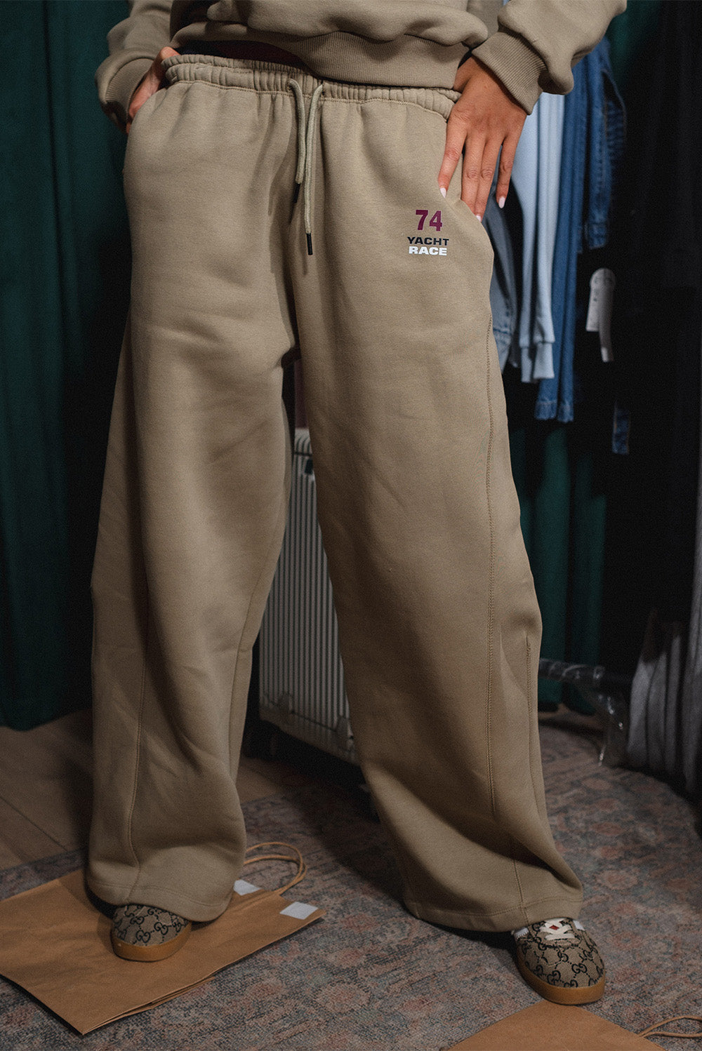 Wide Leg Fleece Sweatpants