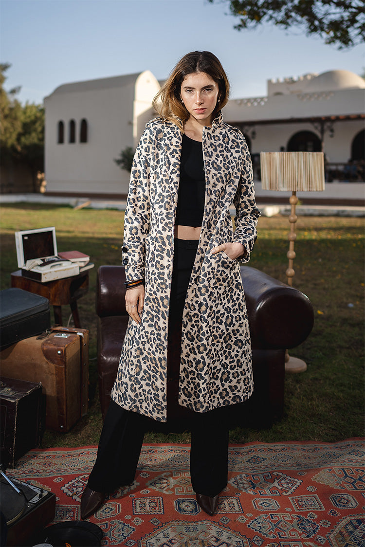 Leopard Print Long Coat