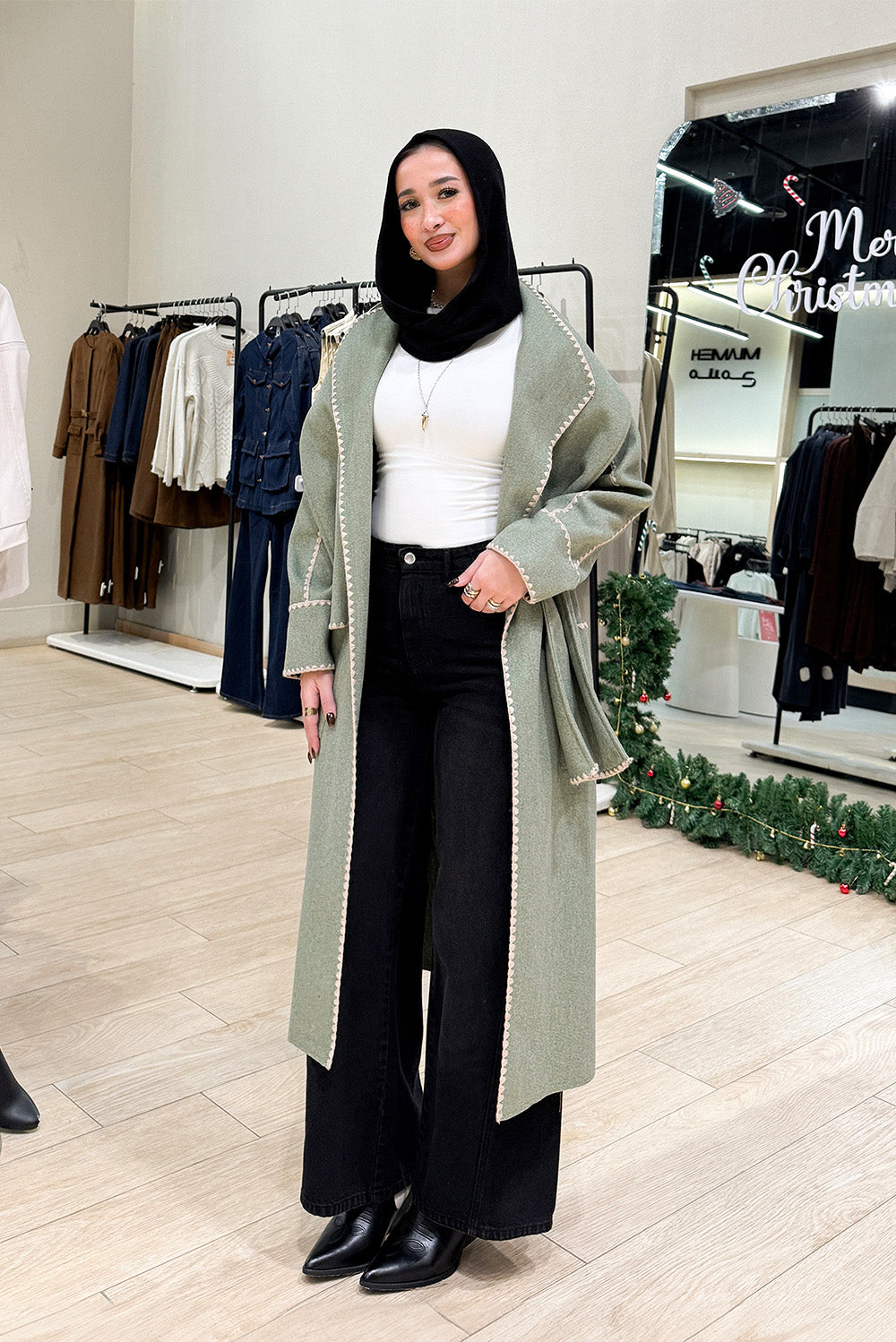 Stitched Belted Coat