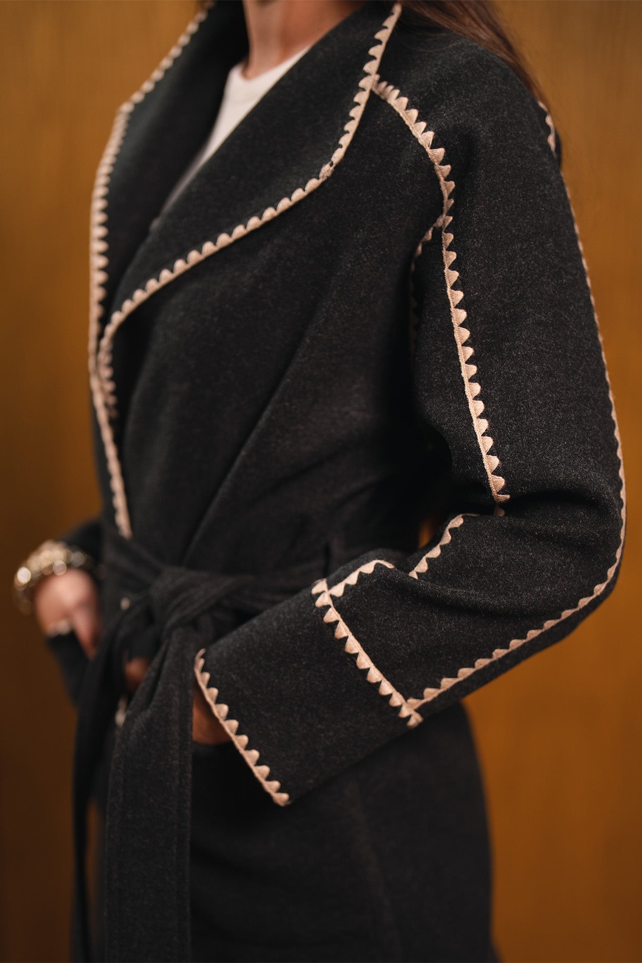 Stitched Belted Coat