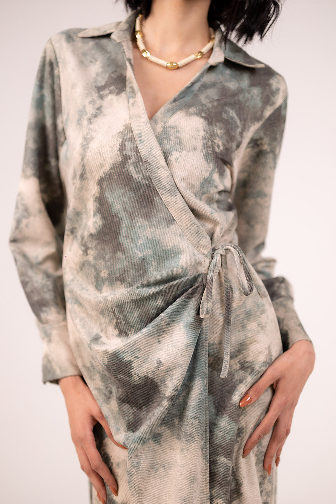 Suede Wrap Dress