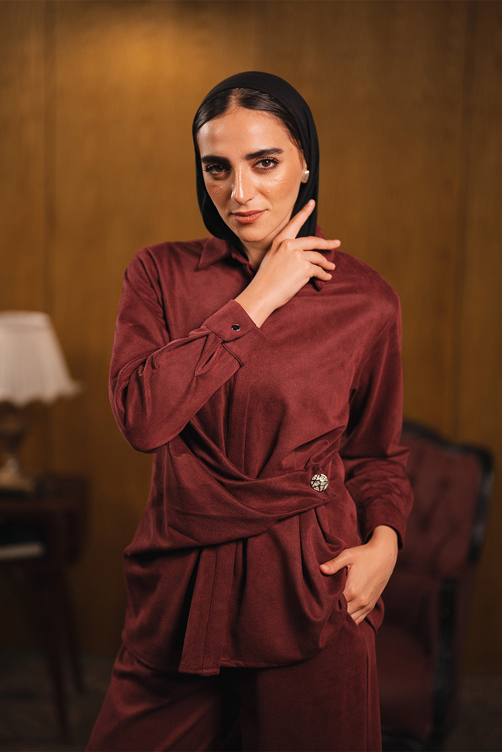 Drape-Wrap Tunic Top