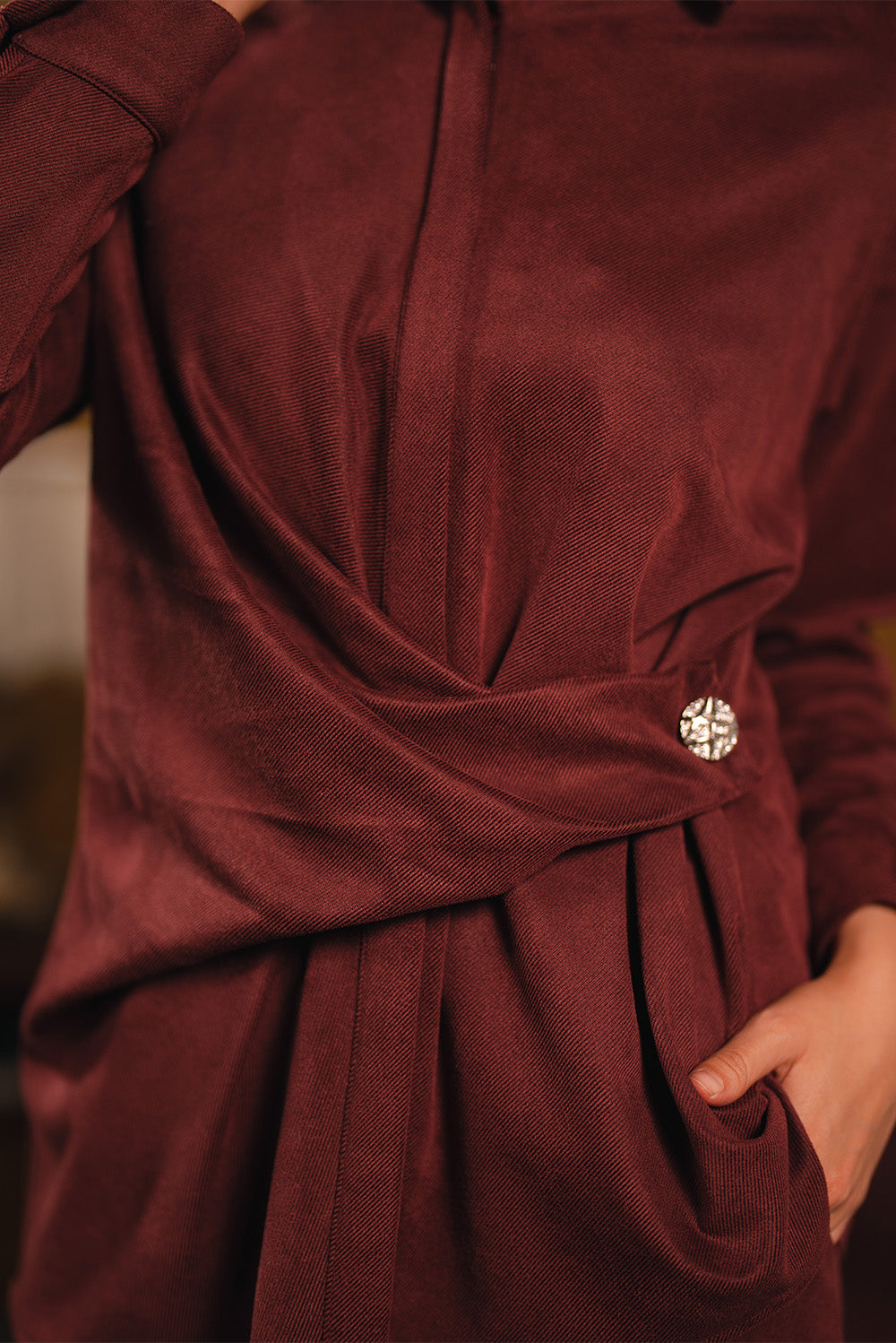 Drape-Wrap Tunic Top