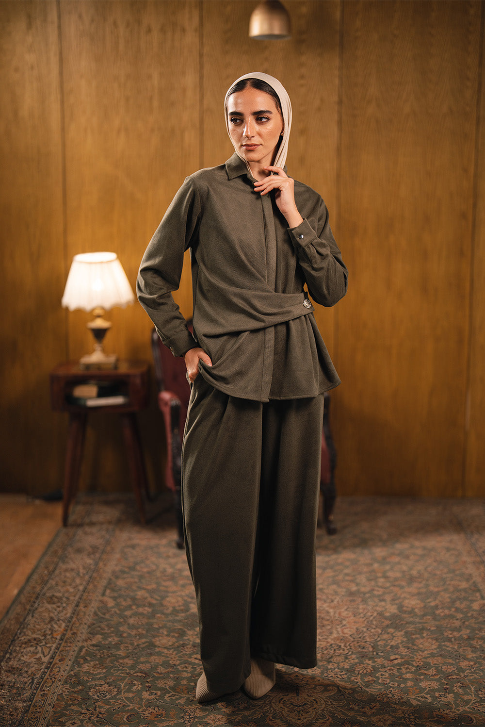 Drape-Wrap Tunic Top