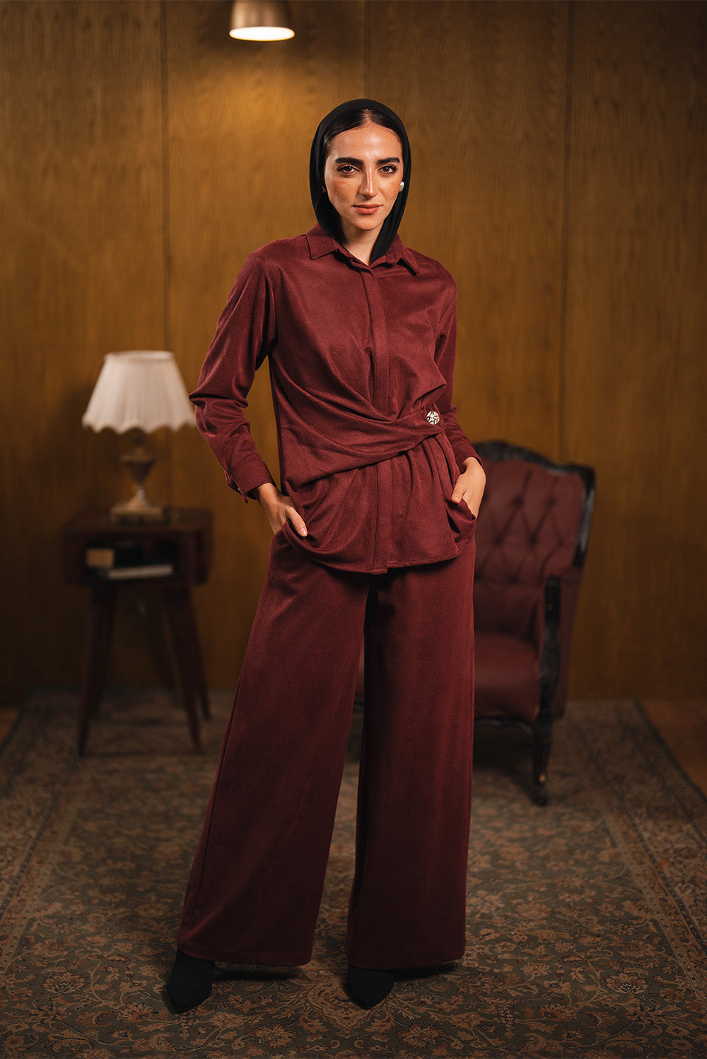 Drape-Wrap Tunic Top