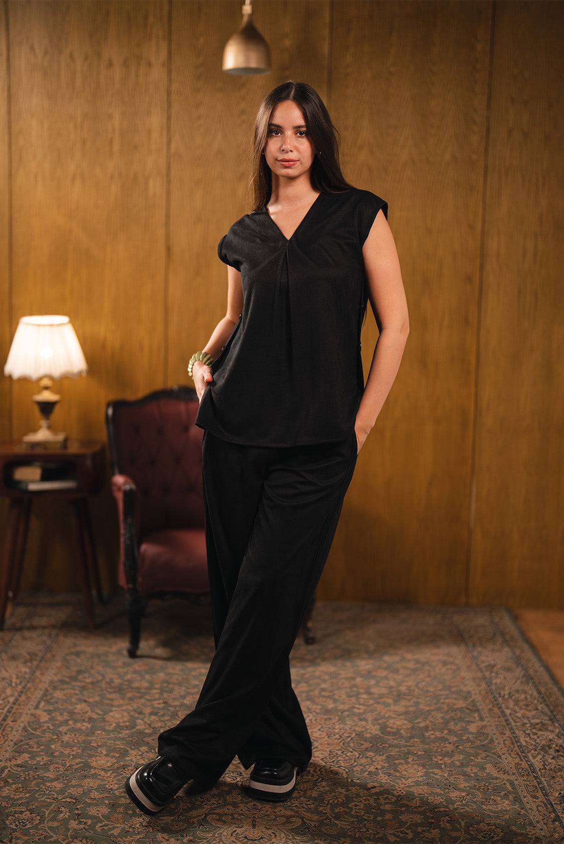 Sleeveless V-Neck Top