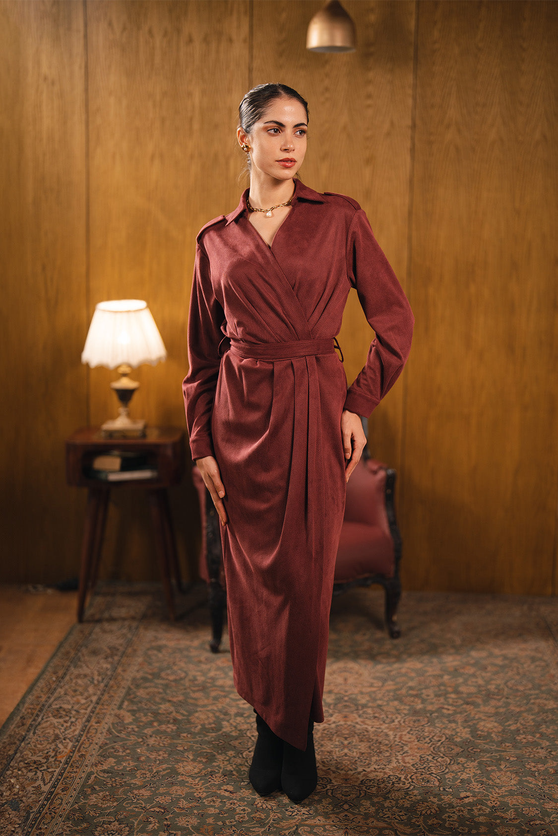 Wrap Style Long Dress