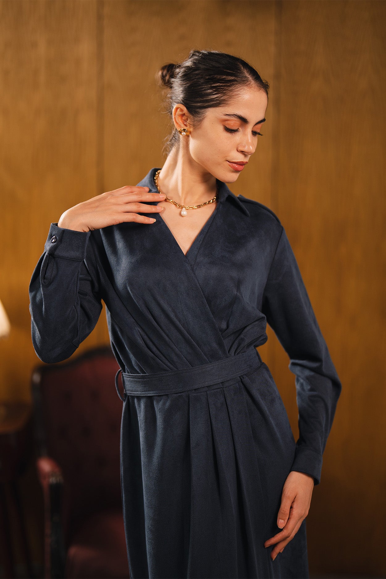 Wrap Style Long Dress