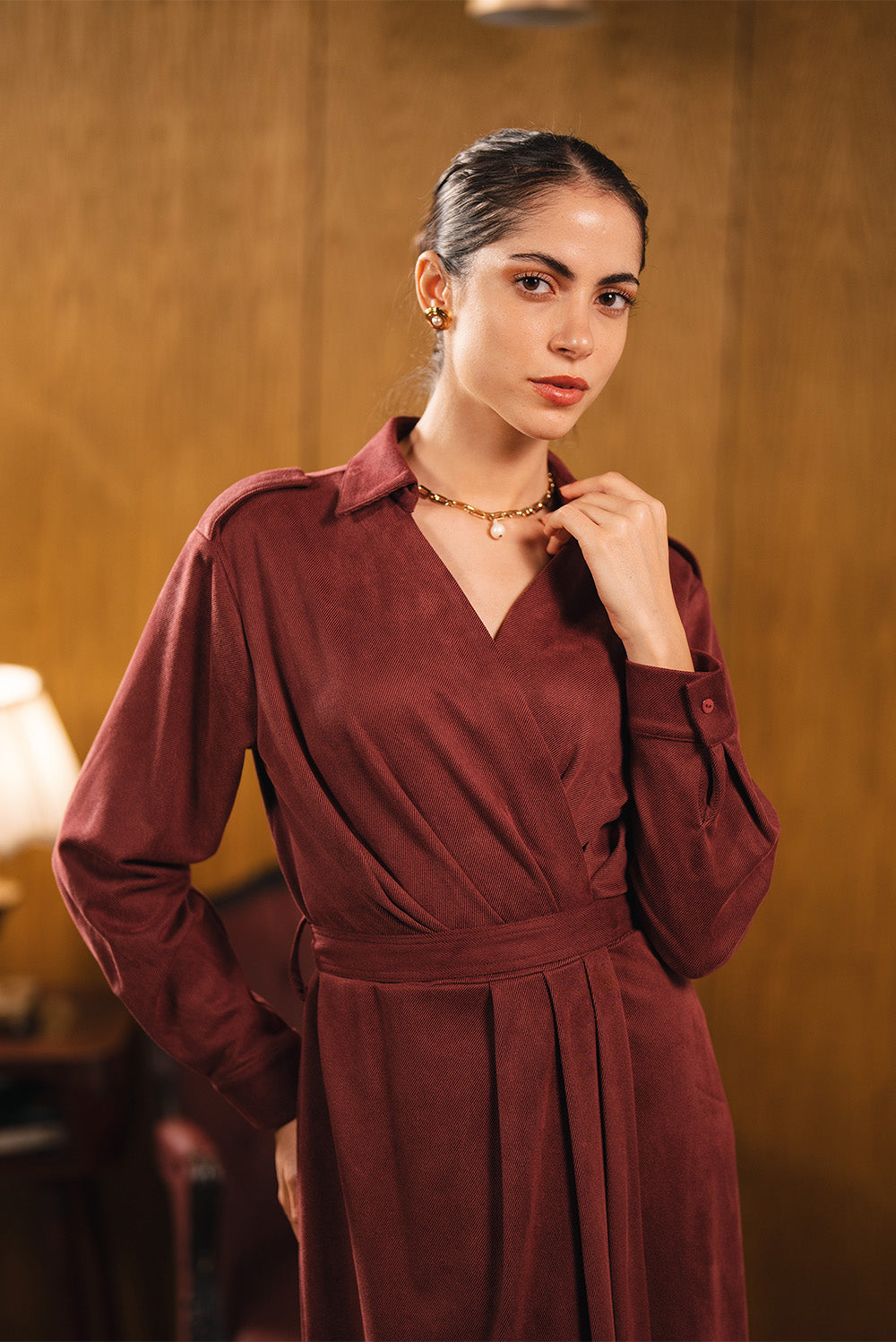 Wrap Style Long Dress