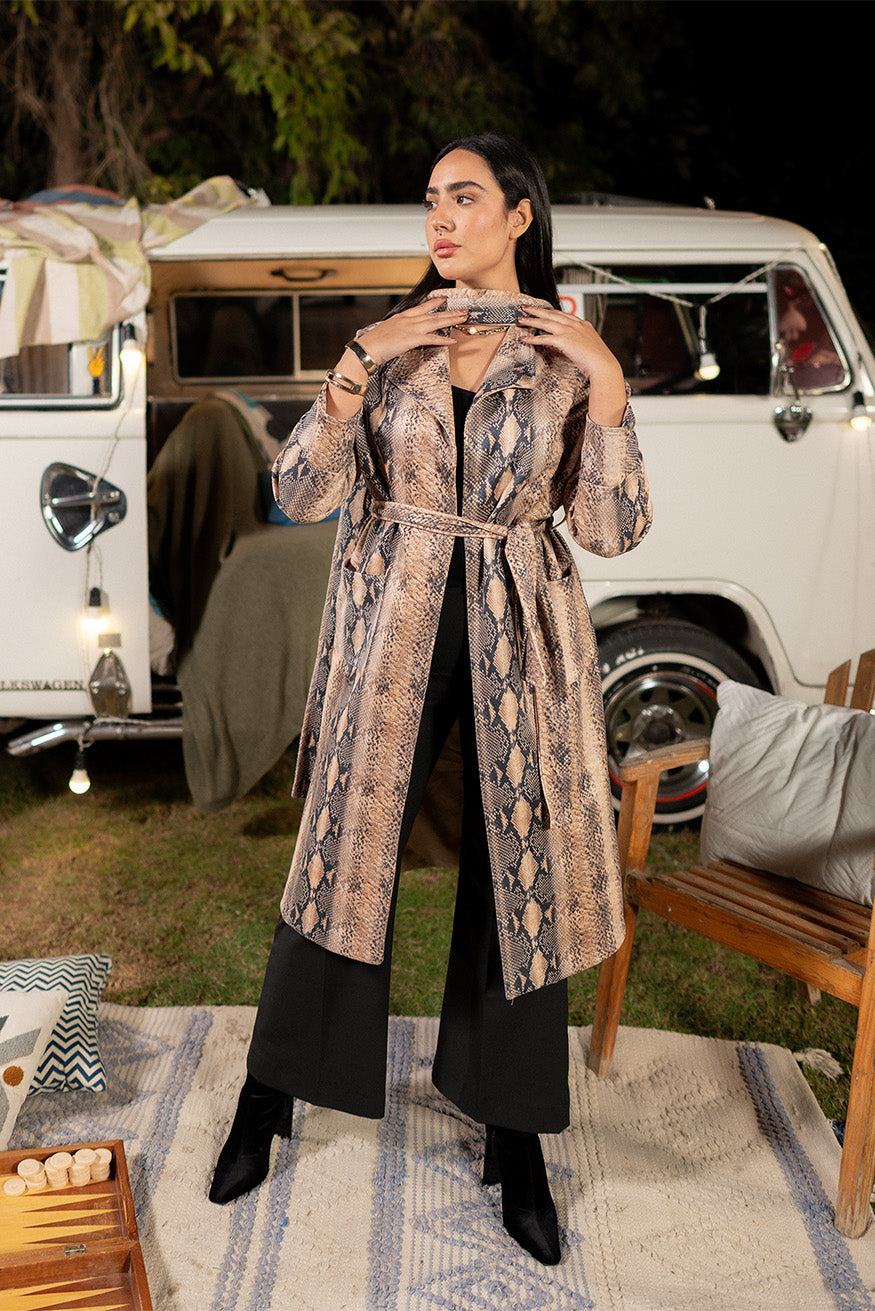 Python Belted Coat