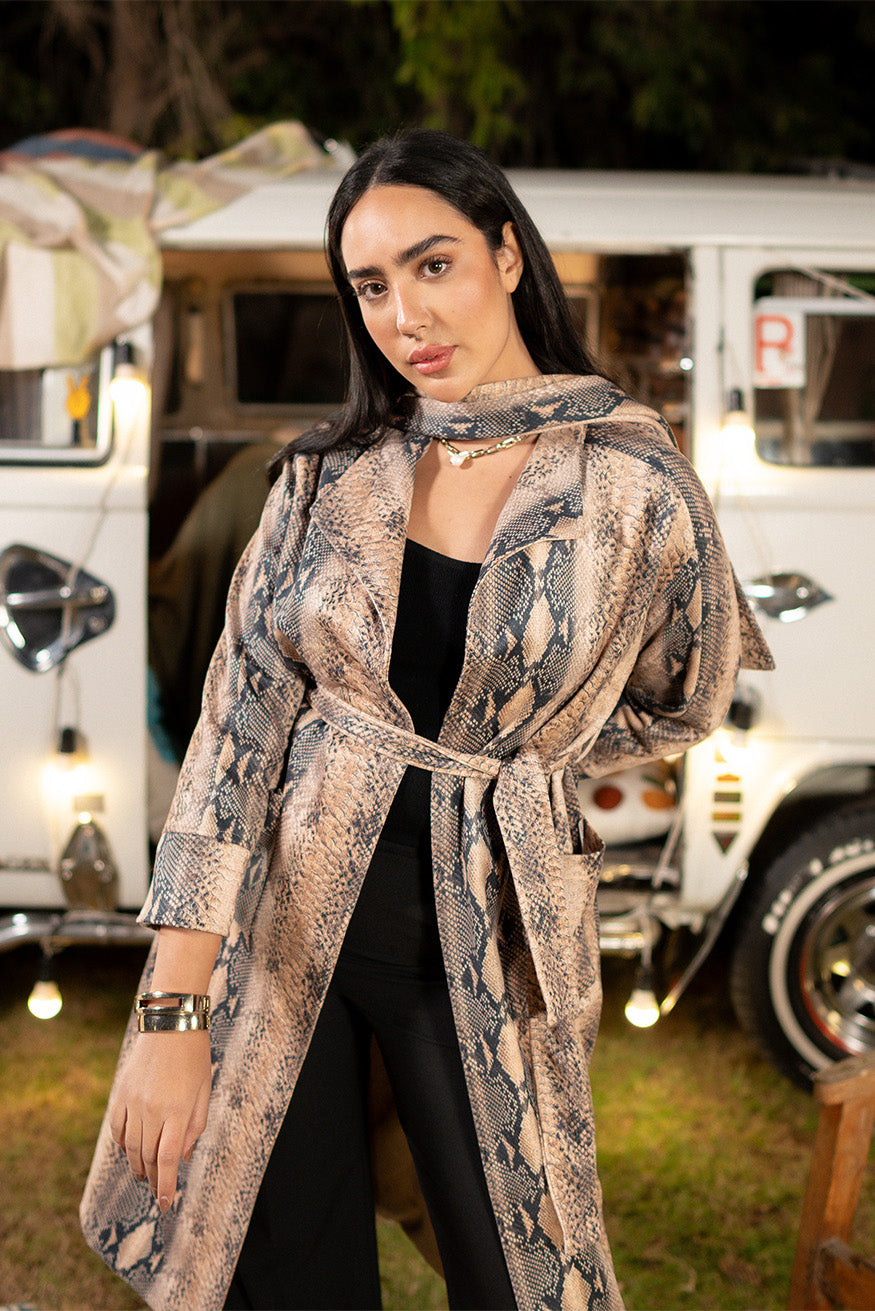 Python Belted Coat