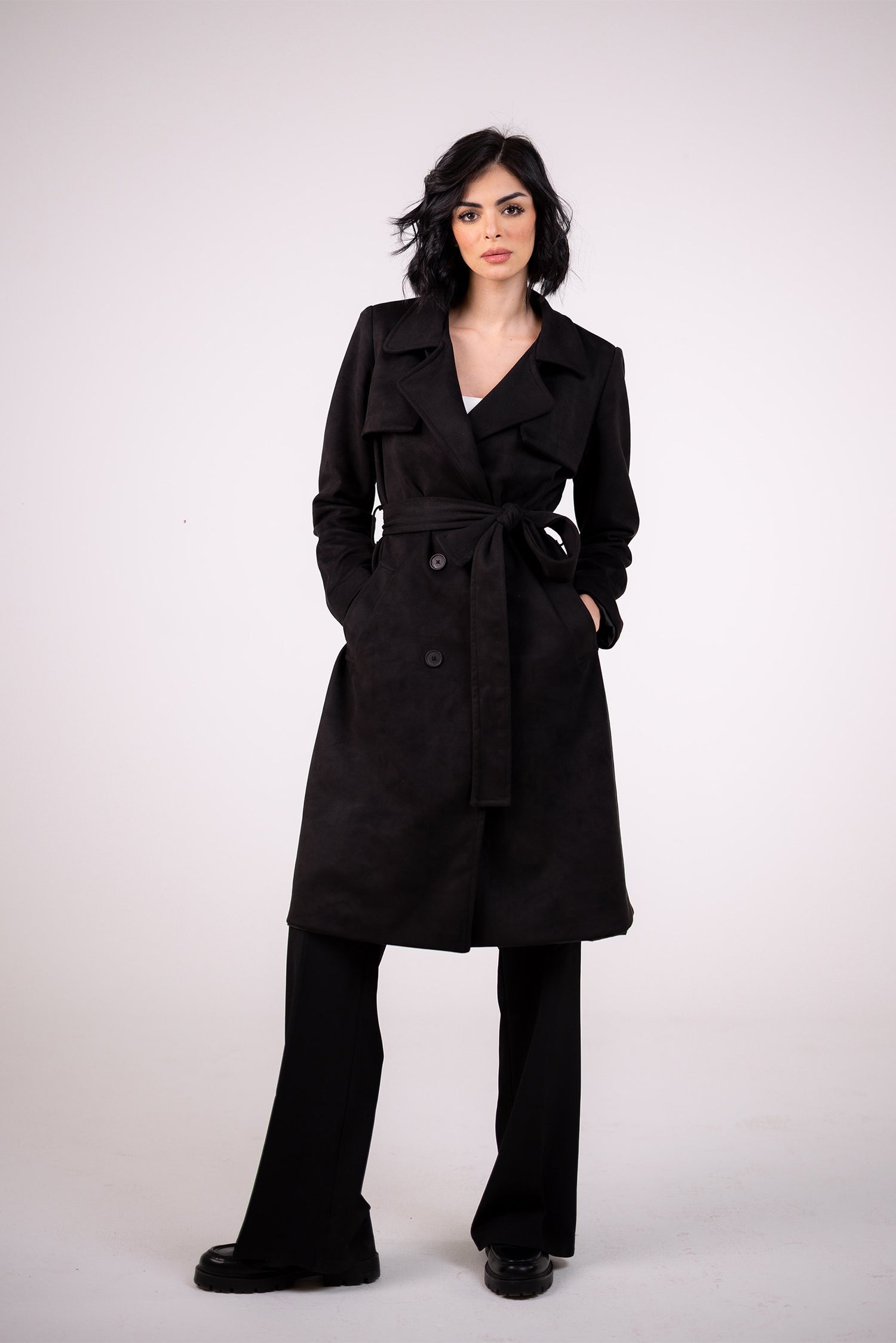 Suede Trench Coat