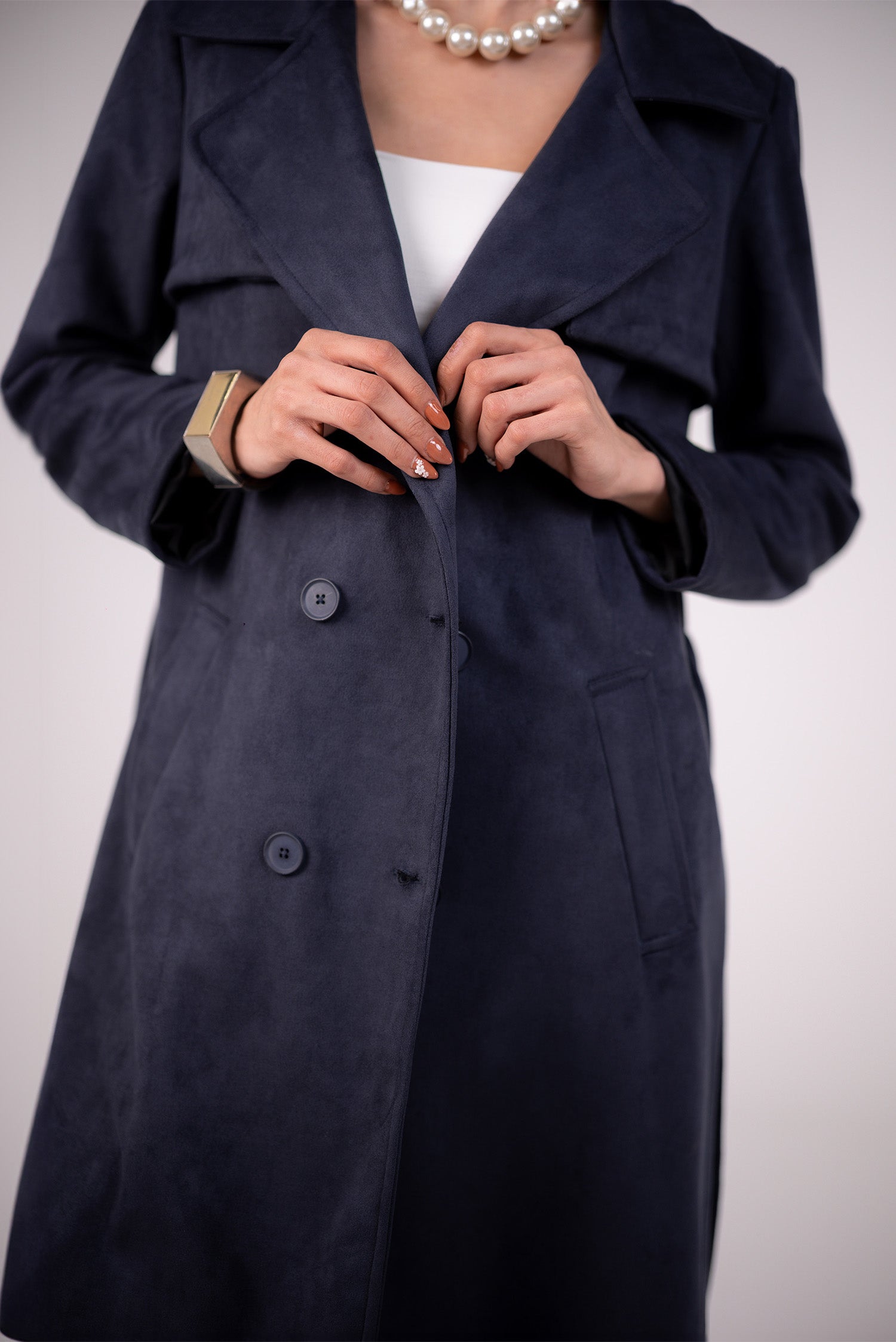 Suede Trench Coat