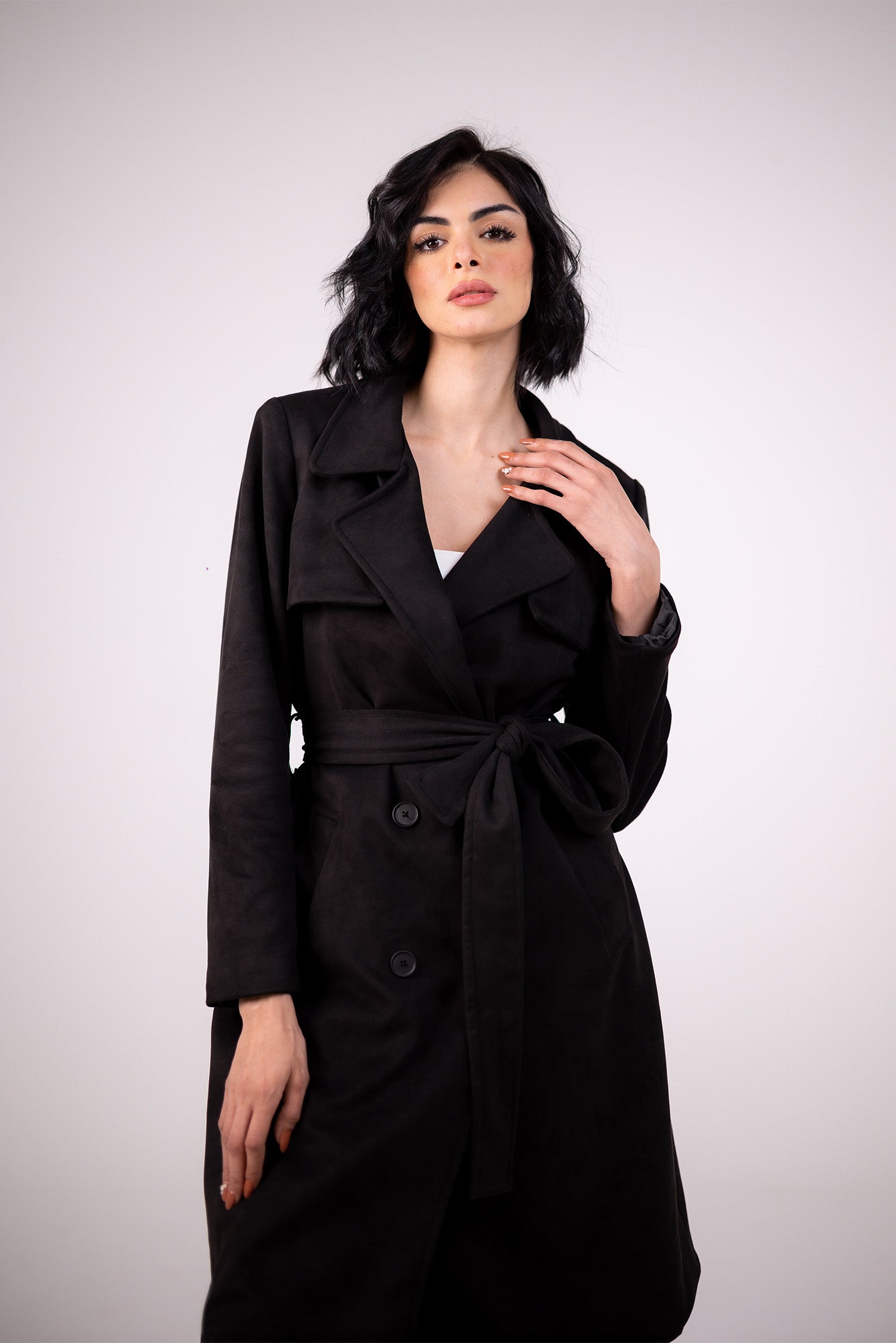 Suede Trench Coat