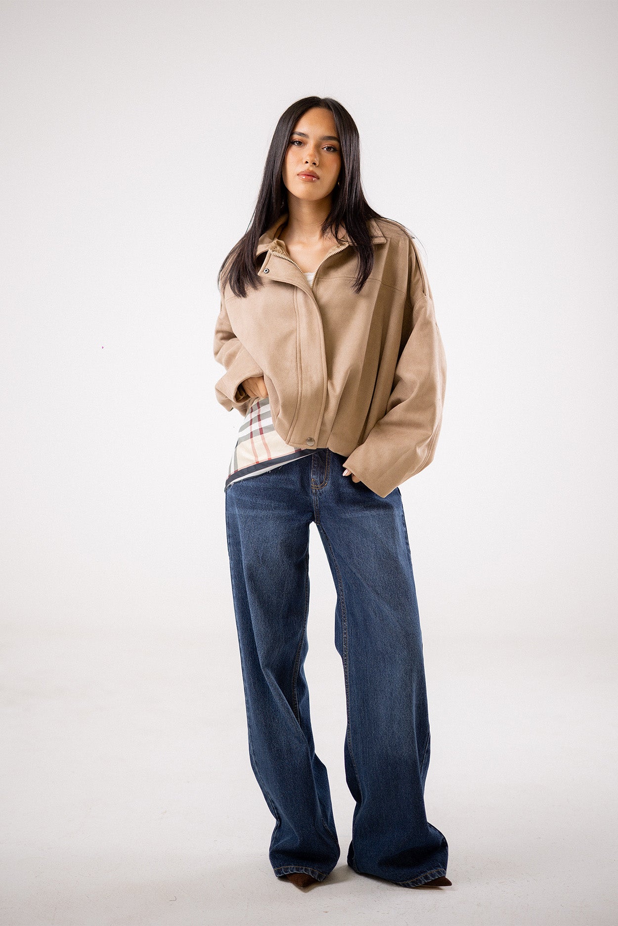 Oversized Suede Bomber