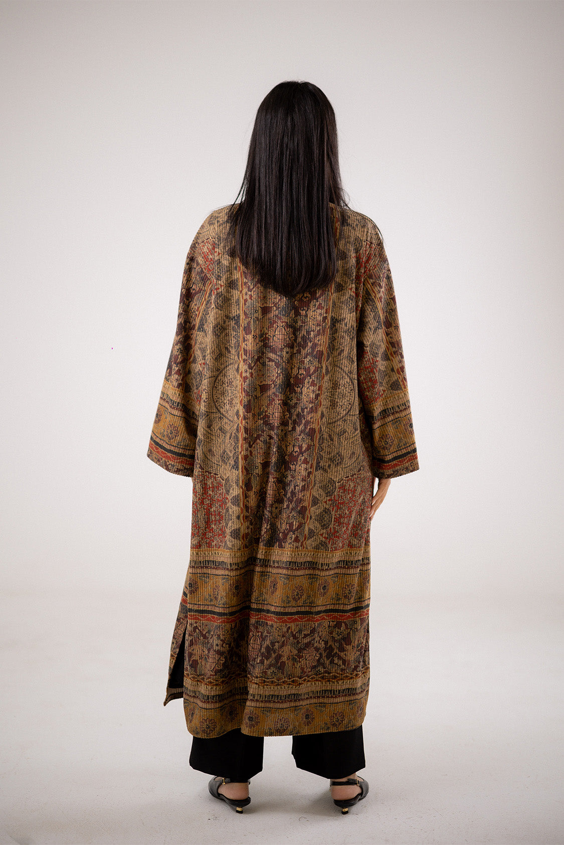 Earth-Tone Patterned Kimono