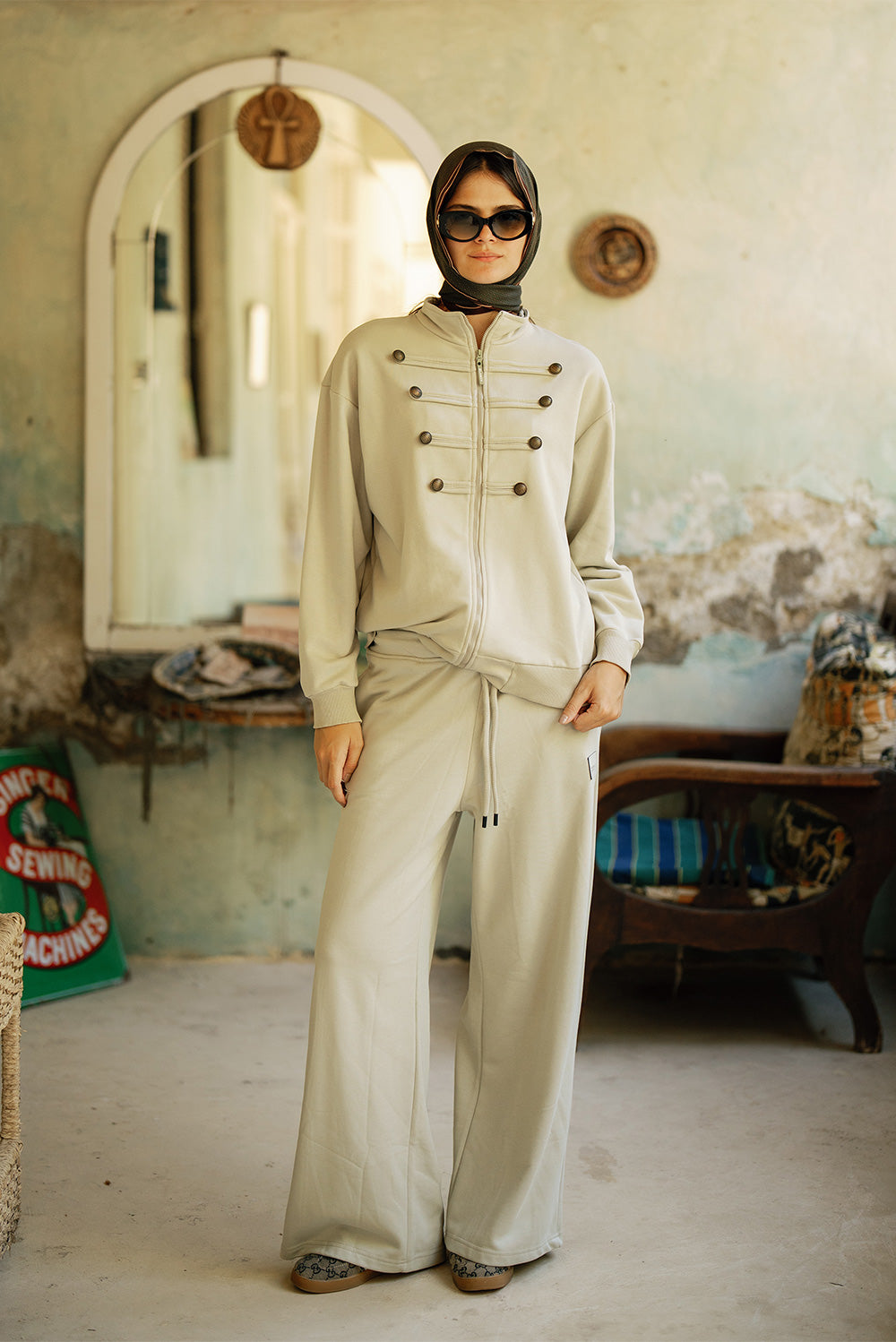 Drawstring Wide-Leg Pants