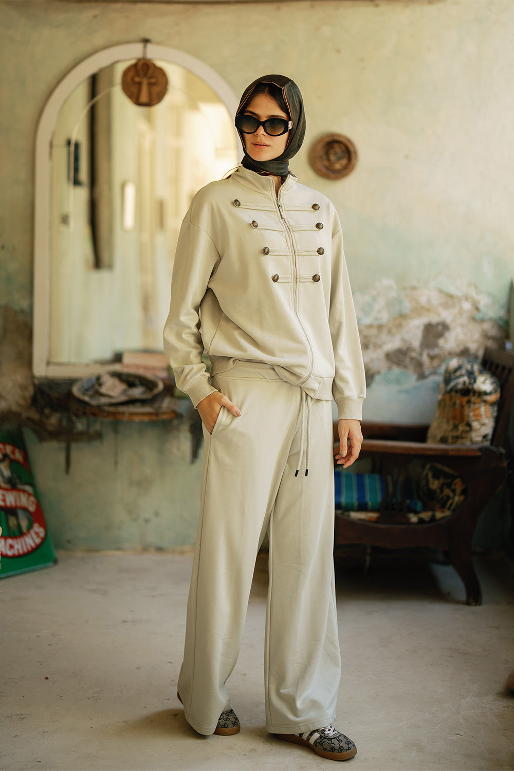 Drawstring Wide-Leg Pants