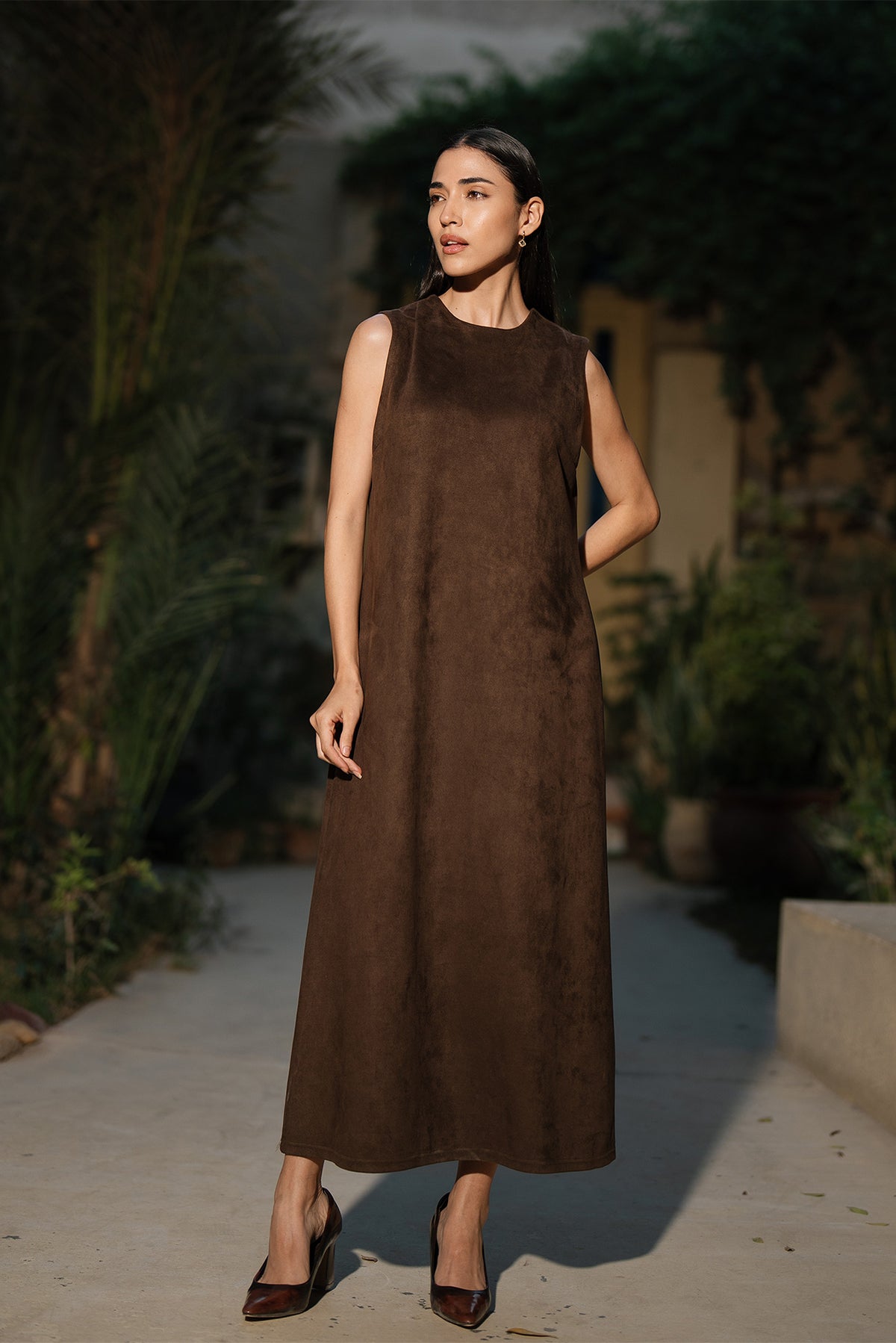 Suede Maxi Dress