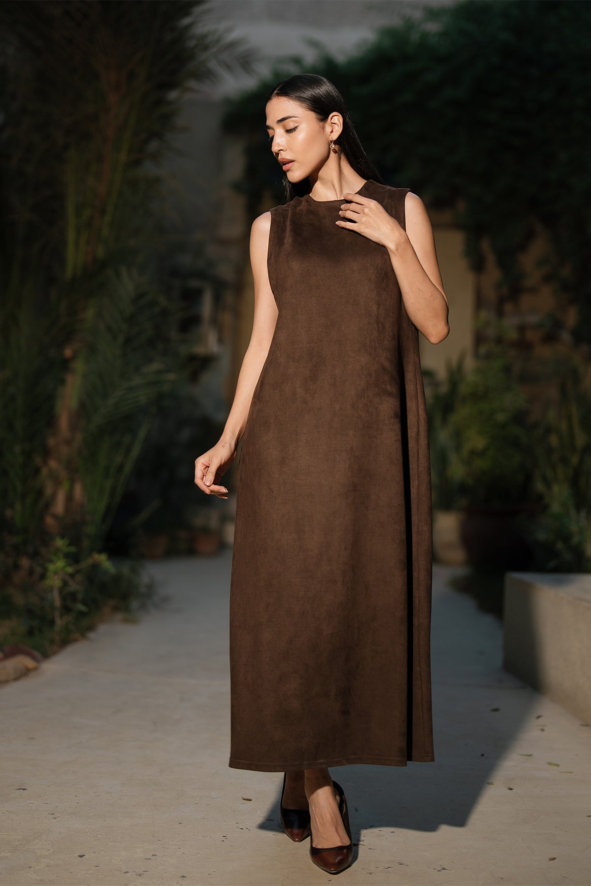 Suede Maxi Dress