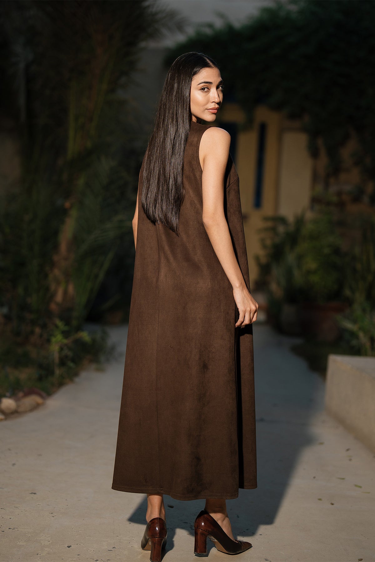 Suede Maxi Dress