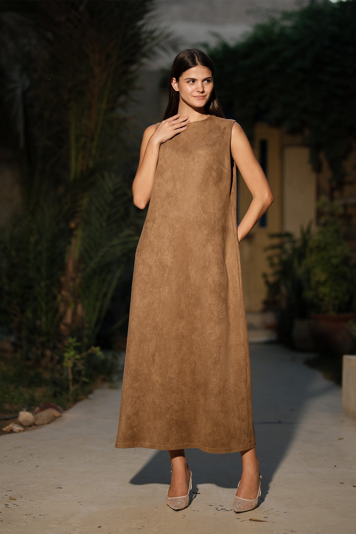 Suede Maxi Dress