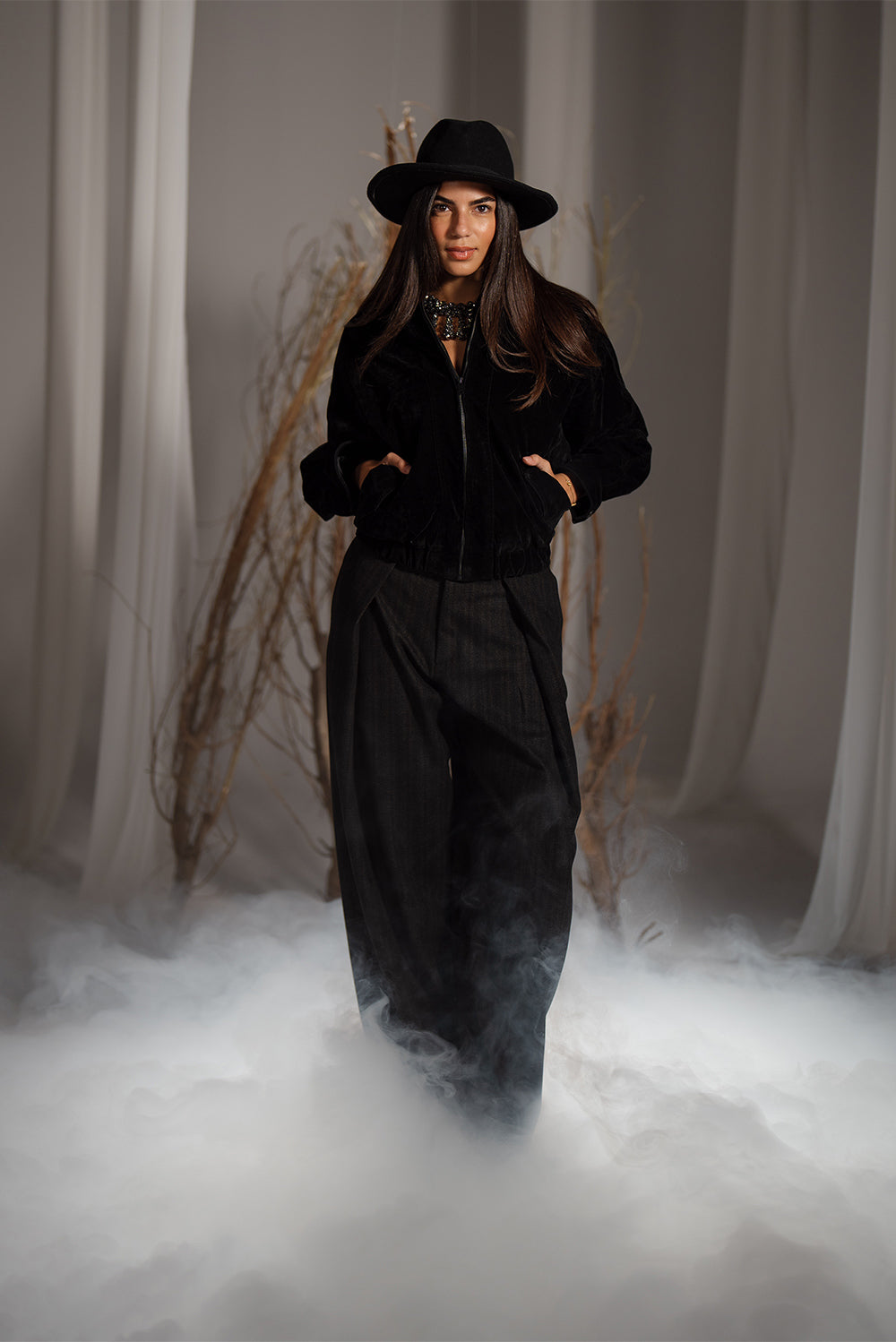 Wide-Leg Striped Pants