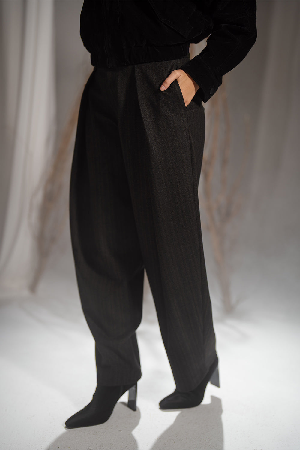 Wide-Leg Striped Pants