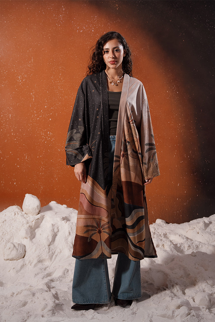 Patterned Long Kimono