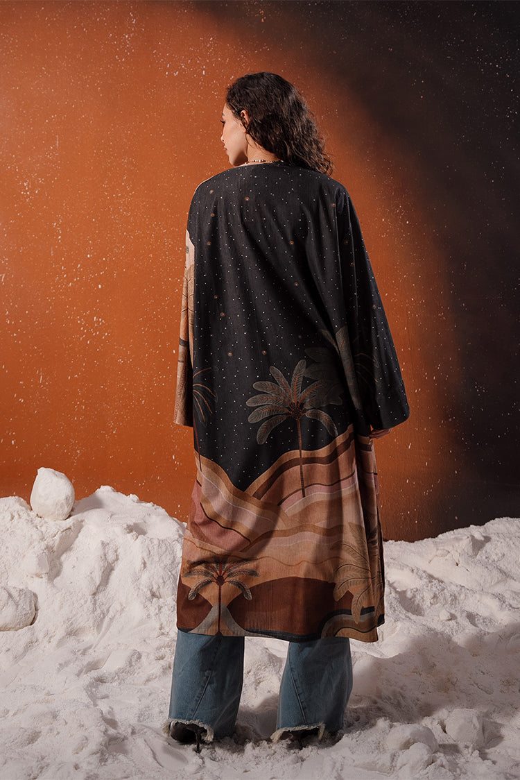 Patterned Long Kimono