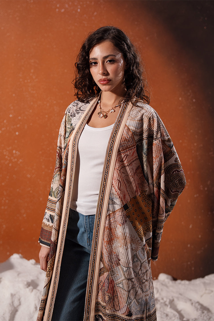 Patterned Long Cardigan